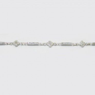 PULSERA SRA. ORO BLANCO PIEDRA