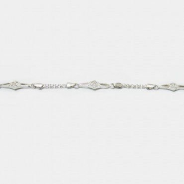 PULSERA SRA. ORO BLANCO PIEDRA