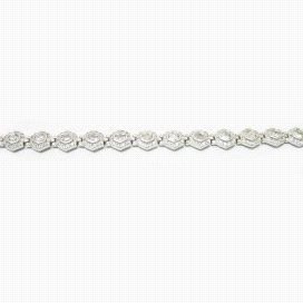PULSERA SRA. ORO BLANCO PIEDRA