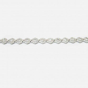 PULSERA SRA. ORO BLANCO PIEDRA