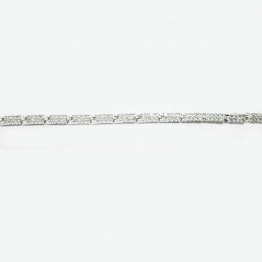 PULSERA SRA. ORO BLANCO PIEDRA