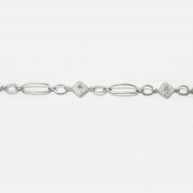 PULSERA SRA. ORO BLANCO PIEDRA