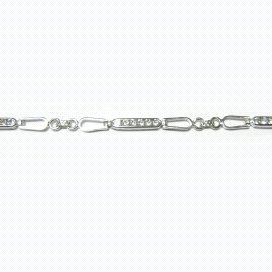PULSERA SRA. ORO BLANCO PIEDRA