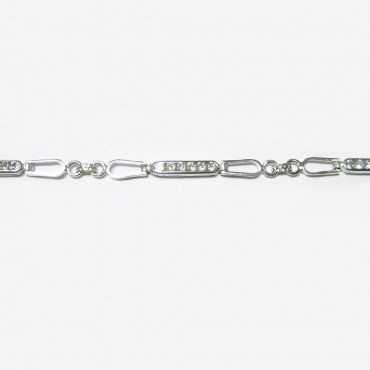 PULSERA SRA. ORO BLANCO PIEDRA