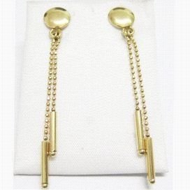 PENDIENTES ORO AMARILLO CADENA