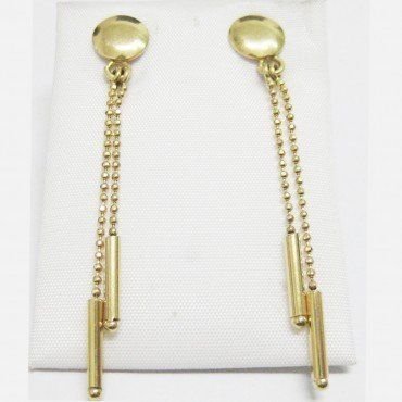 PENDIENTES ORO AMARILLO CADENA
