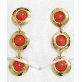 PENDIENTES ORO AMARILLO CORAL