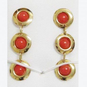 PENDIENTES ORO AMARILLO CORAL