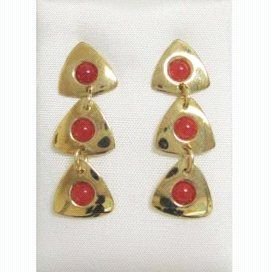 PENDIENTES ORO AMARILLO CORAL