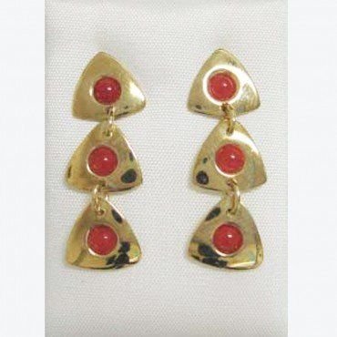 PENDIENTES ORO AMARILLO CORAL