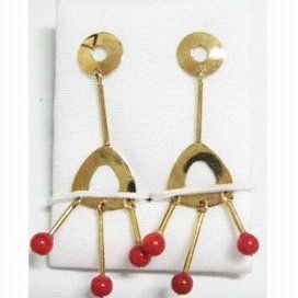PENDIENTES ORO AMARILLO CORAL
