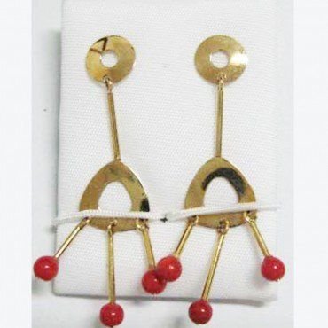 PENDIENTES ORO AMARILLO CORAL