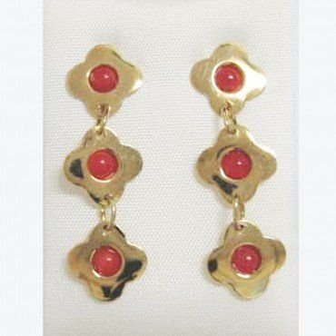 PENDIENTES ORO AMARILLO CORAL