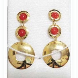PENDIENTES ORO AMARILLO CORAL