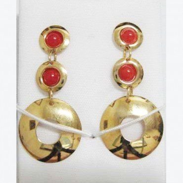 PENDIENTES ORO AMARILLO CORAL