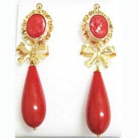 PENDIENTES ORO AMARILLO CORAL