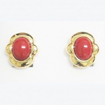 PENDIENTES ORO AMARILLO CORAL