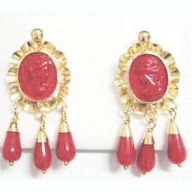 PENDIENTES ORO AMARILLO CORAL