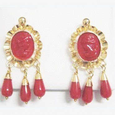 PENDIENTES ORO AMARILLO CORAL