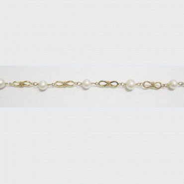 PULSERAS NIÑA ORO AMARILLO PERLA COMUNIO