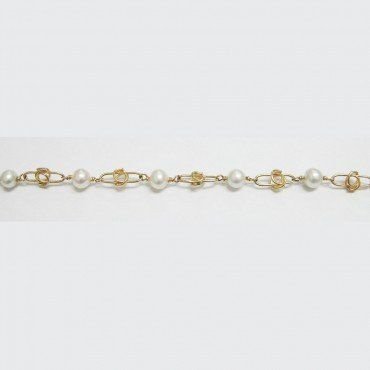 PULSERAS NIÑA ORO AMARILLO PERLA COMUNIO