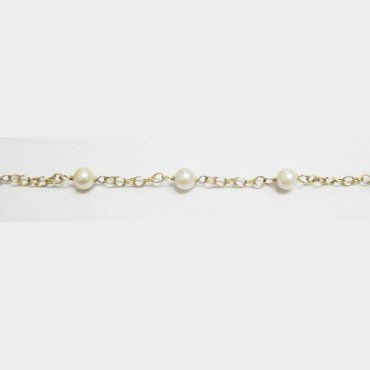 PULSERAS NIÑA ORO AMARILLO PERLA COMUNIO