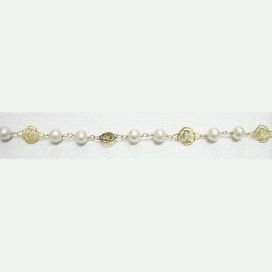 PULSERAS NIÑA ORO PERLA ROSA LASER