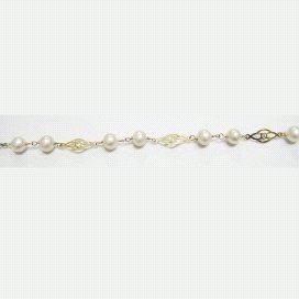 PULSERAS NIÑA ORO PERLA PIPA LASER