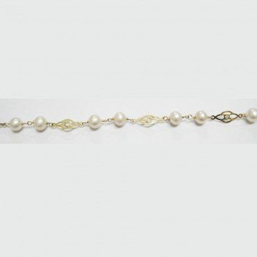 PULSERAS NIÑA ORO PERLA PIPA LASER