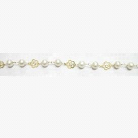 PULSERAS NIÑA ORO PERLA FLOR LASER