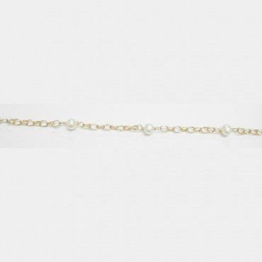 PULSERAS NIÑA ORO AMARILLO PERLA COMUNIO
