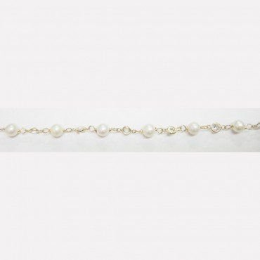 PULSERAS NIÑA ORO AMARILLO PERLA COMUNIO
