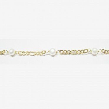 PULSERAS NIÑA ORO AMARILLO PERLA COMUNIO