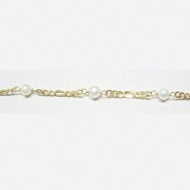 PULSERAS NIÑA ORO AMARILLO PERLA COMUNIO