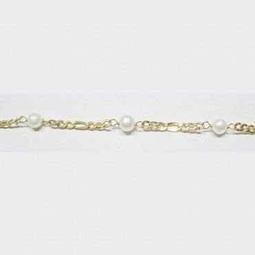 PULSERAS NIÑA ORO AMARILLO PERLA COMUNIO