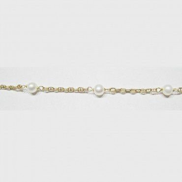 PULSERAS NIÑA ORO AMARILLO PERLA COMUNIO
