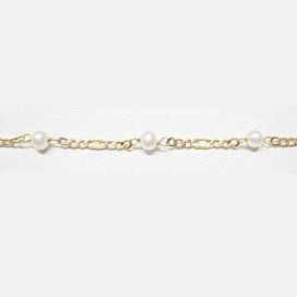 PULSERAS NIÑA ORO AMARILLO PERLA COMUNIO