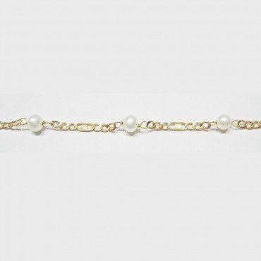 PULSERAS NIÑA ORO AMARILLO PERLA COMUNIO