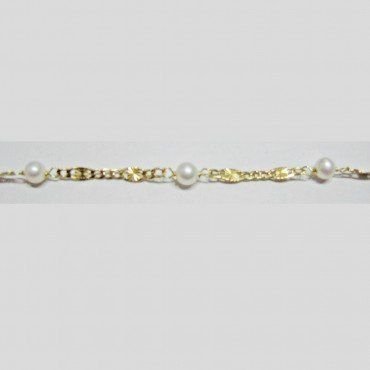 PULSERAS NIÑA ORO AMARILLO PERLA COMUNIO