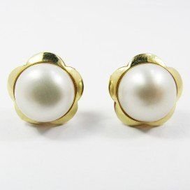 PENDIENTES ORO AMARILLO PERLA