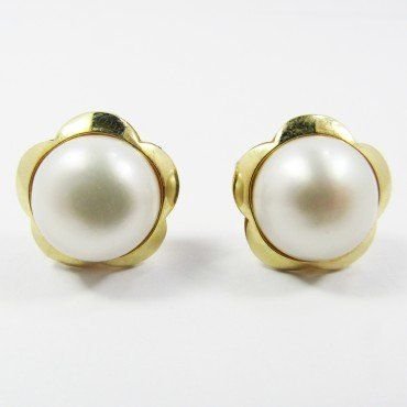 PENDIENTES ORO AMARILLO PERLA