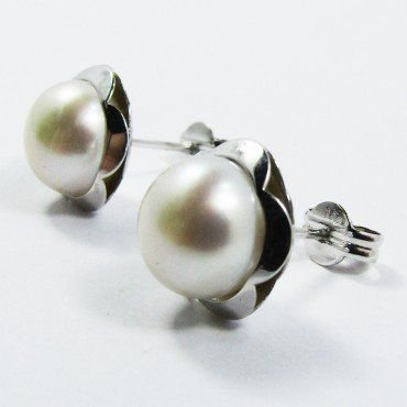 PENDIENTES ORO BLANCO PERLA