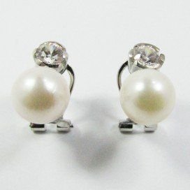 PENDIENTES ORO BLANCO PERLA