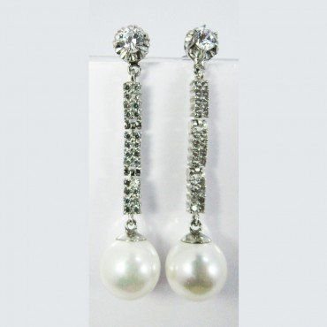 PENDIENTES ORO BLANCO PERLA