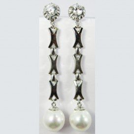 PENDIENTES ORO BLANCO PERLA