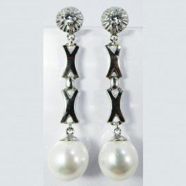 PENDIENTES ORO BLANCO PERLA