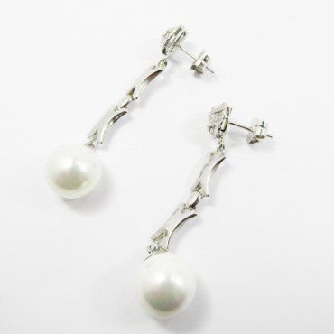 PENDIENTES ORO BLANCO PERLA