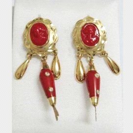 PENDIENTES ORO AMARILLO CORAL