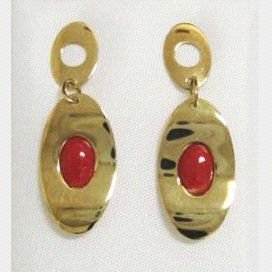 PENDIENTES ORO AMARILLO CORAL