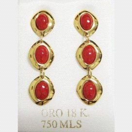 PENDIENTES ORO AMARILLO CORAL